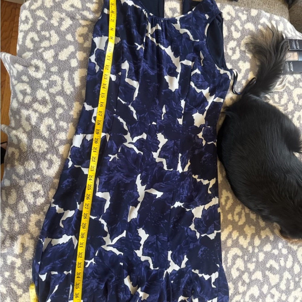 Talbots Navy Floral Midi Dress - Picture 7 of 9